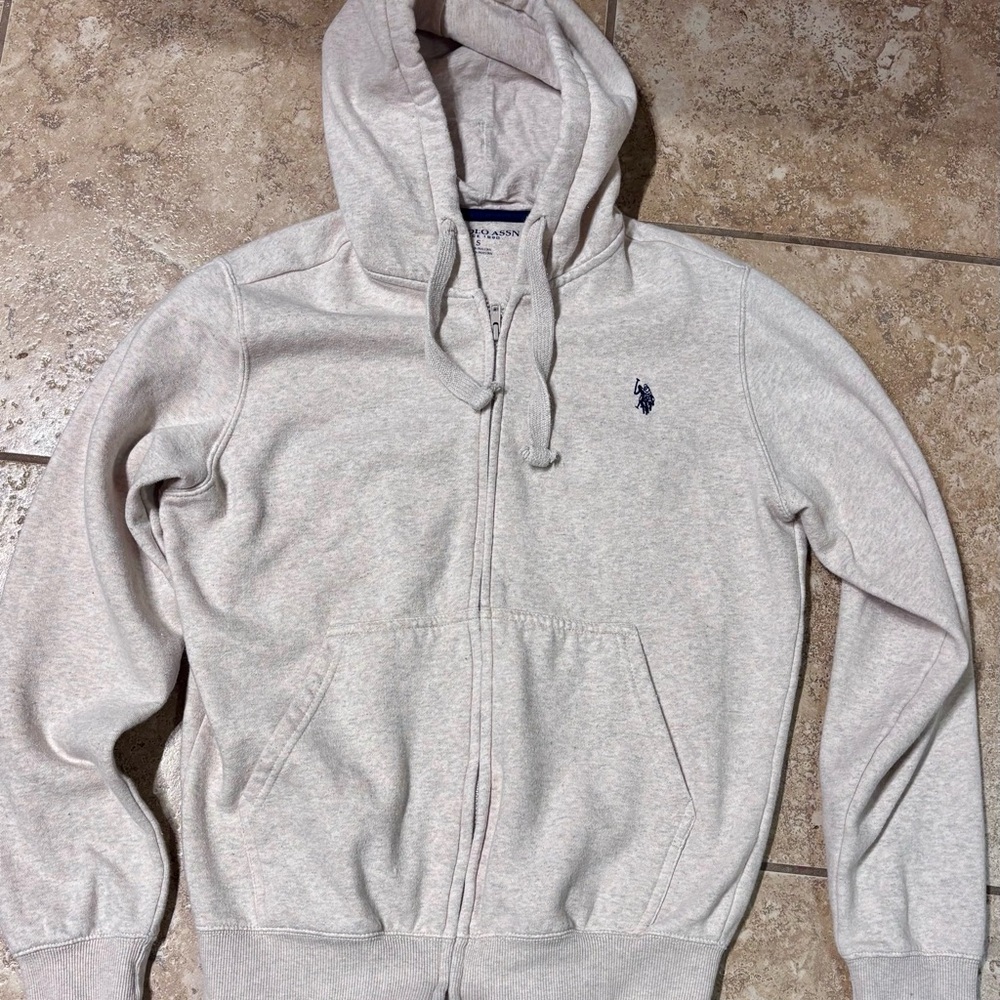 U.S. Polo Assn. Gray Full-Zip Hoodie Size Small